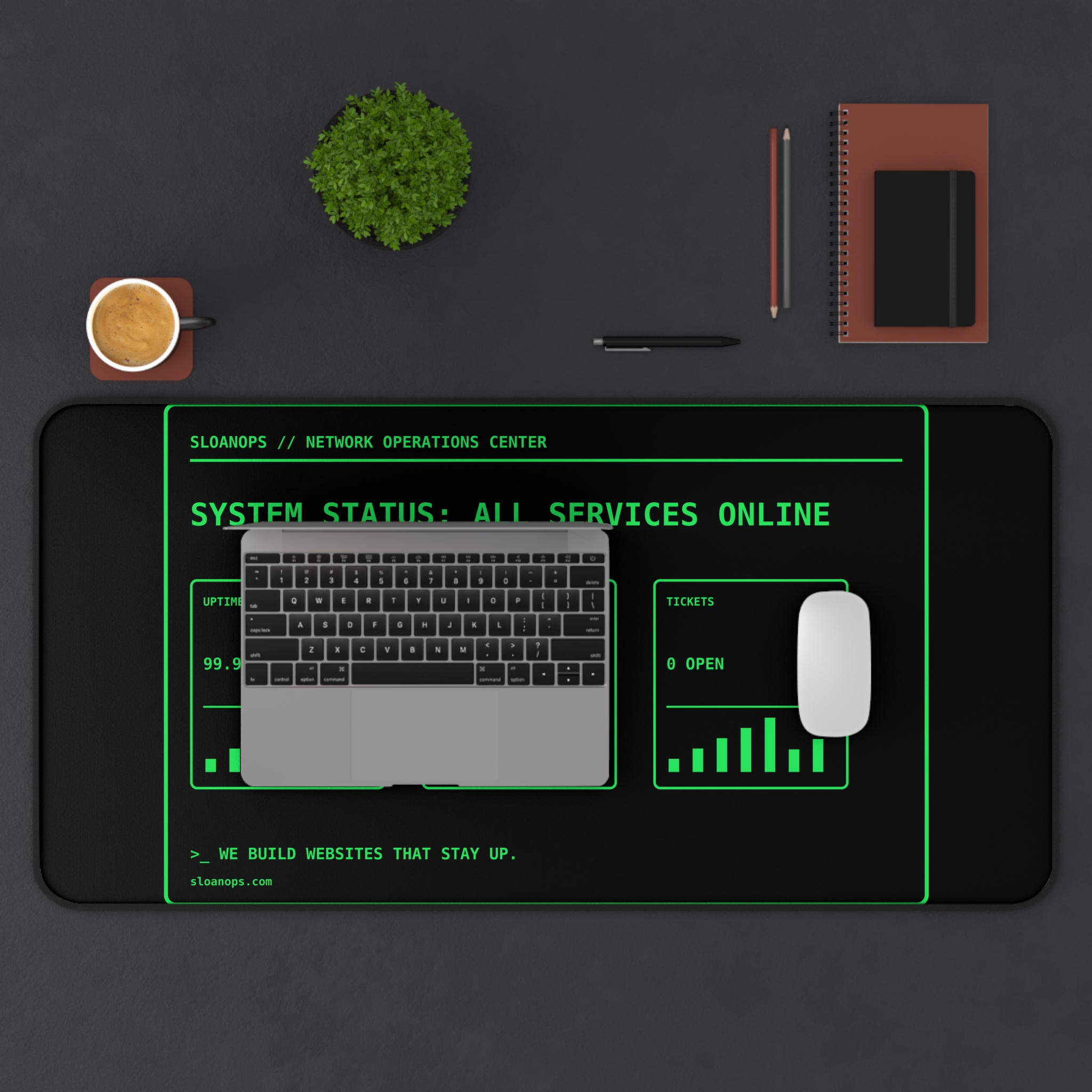 SloanOps NOC Terminal Green Desk Mat - Image 3