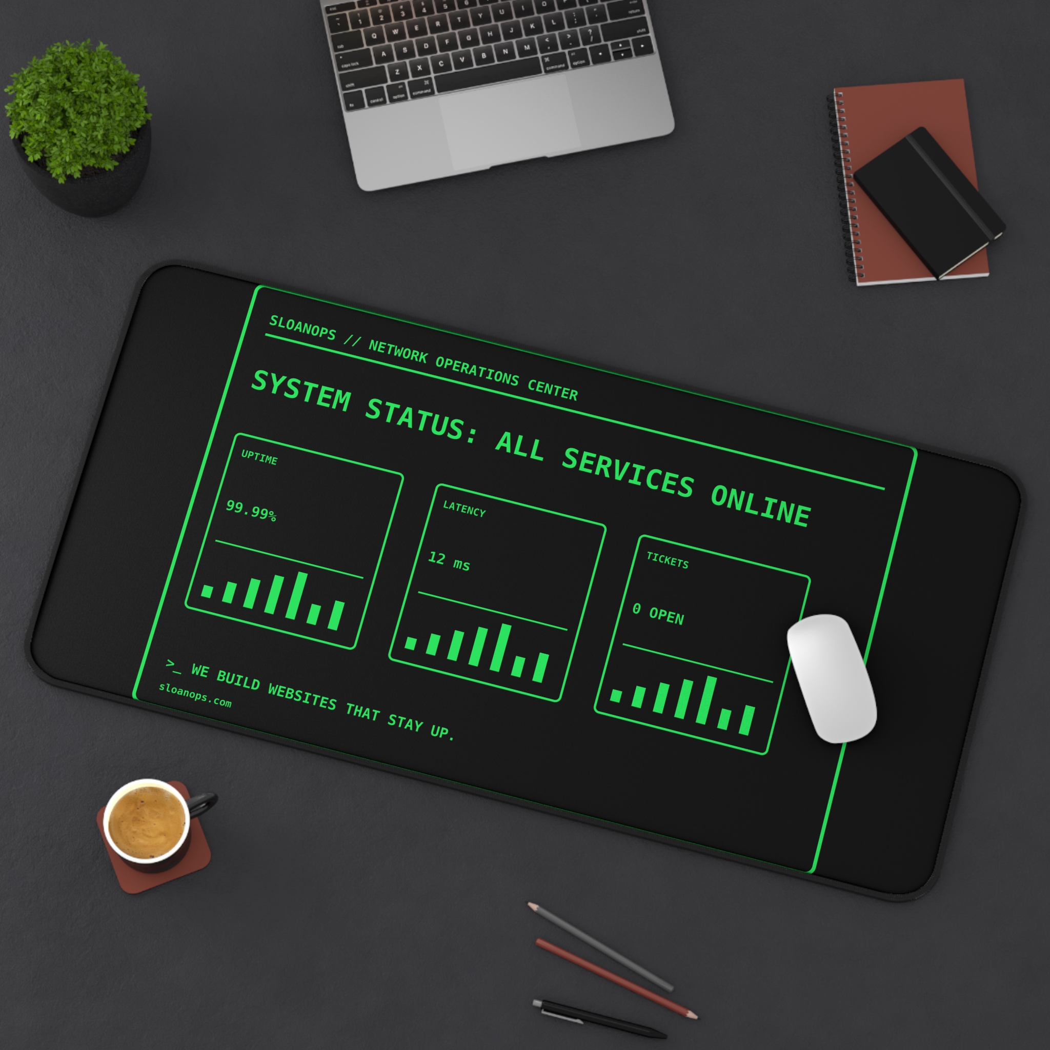 SloanOps NOC Terminal Green Desk Mat - Image 4