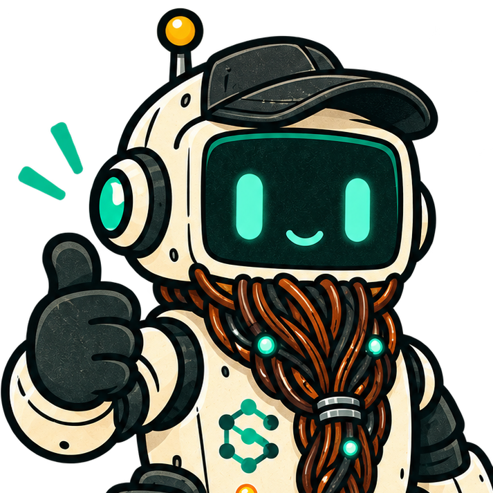 Patch, the SloanOps robot, gives a confident thumbs-up.